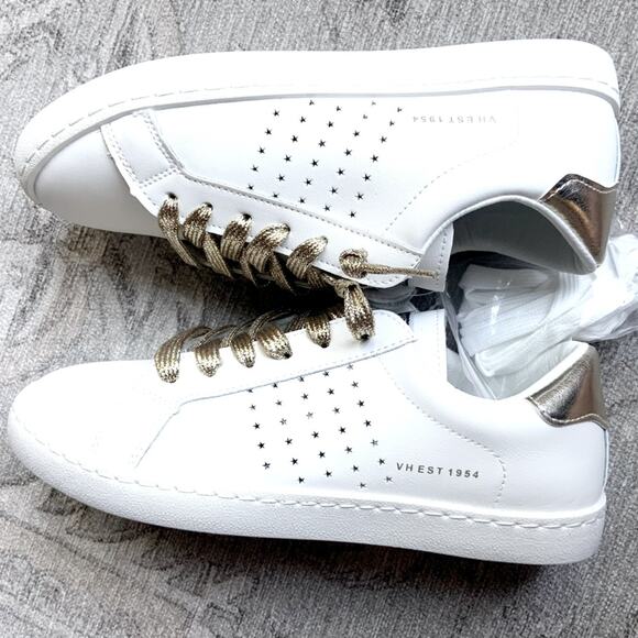 Vintage Havana White Sneakers Gold Star Jess Size 8.5 NEW - Picture 2 of 15